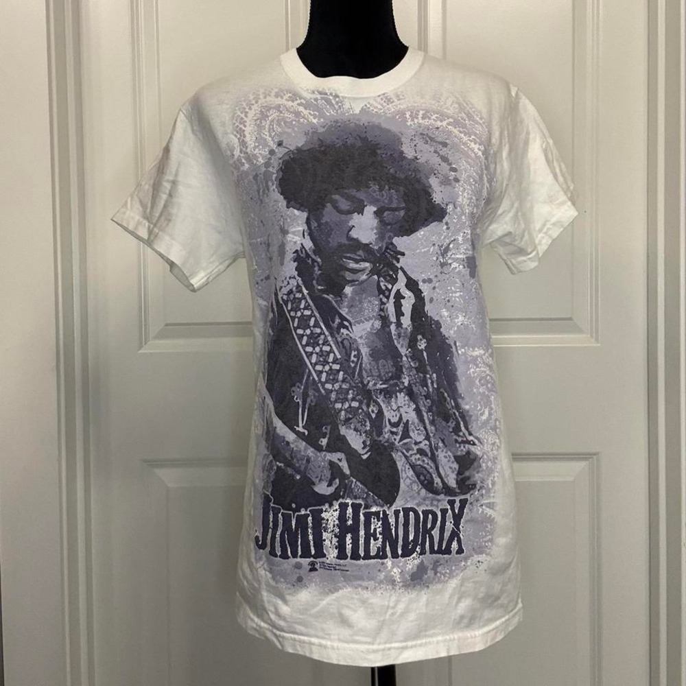 Jimi Hendrix Graphic T Shirt White | Licensed Band Tee Size Small – Size‎ S